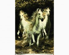 تابلو فرش گله اسب های وحشی کد 405