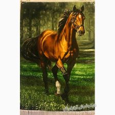 تابلو فرش دستبافت طرح دویدن اسب تنها - کد 262