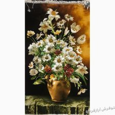 تابلو فرش دستباف گل و گلدان ستونی - کد 303