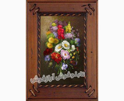 تابلو فرش دستباف کادویی دسته گل زیبا - کد 589