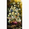 فروش آنلاین تابلو فرش دستباف ستونی طرح گلدان گل لاله با فرش - کد 653