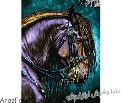تابلو فرش دستبافت طرح زیبای کله اسب - کد 726