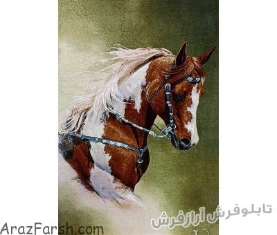 تابلو فرش تبریز طرح کله اسب زیبا کد 787