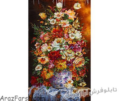 تابلو فرش دستباف طرح گل رز طولی زیبا - کد 816