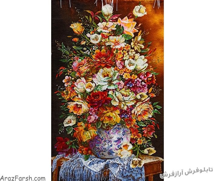 تابلو فرش دستباف طرح گل رز طولی زیبا - کد 816