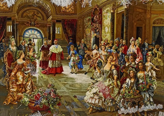 تابلو فرش عروسی پاپ | تابلوفرش دستباف طرح مهمانی و عروسی پاپ کد 952