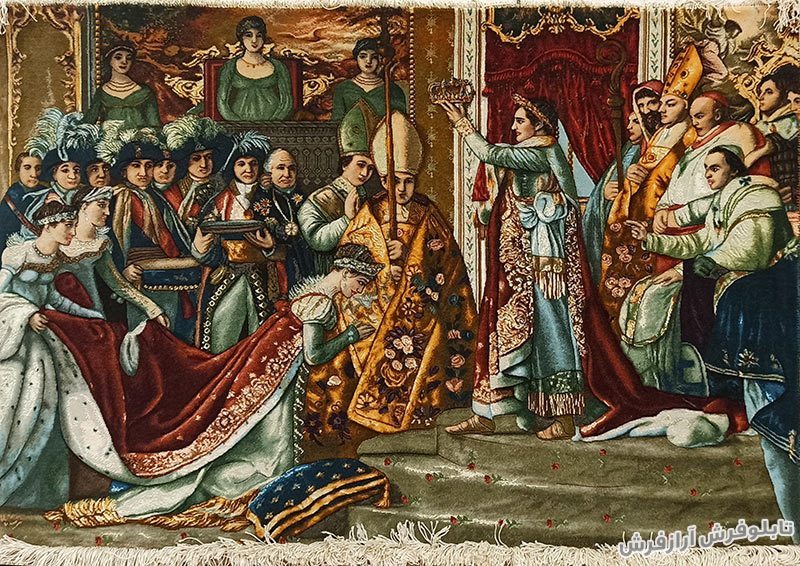 تابلو فرش دستباف و نفیس طرح تاج گذاری تزار کد 1119