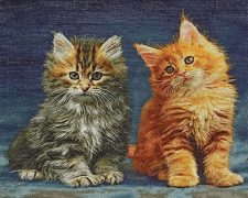 تابلو فرش دستبافت طرح دو گربه کد 966