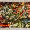 تابلو فرش دستباف طرح گلدان و سبد گل های زیبا کد 1124