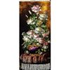 تابلو فرش دستباف طرح گل رز ستونی با ترمه و گلدان زیبا کد 1189