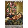 تابلو فرش دستباف طرح گلدان گل رز زیبا و سبد میوه با برند کریمی نژاد کد 1199