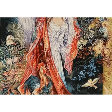 تابلو فرش دستباف طرح مینیاتور گلبانگ اثر استاد فرشچیان کد 1250 از نمای نزدیک - 2