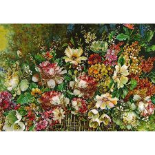 تابلو فرش دستباف طرح سبد گل رز از نمای نزدیک - 3