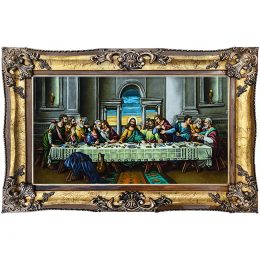 تابلو فرش دستباف طرح شام آخر حضرت عیسی بصورت رنگی کد 1282