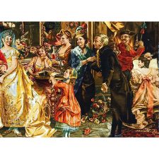 تابلو فرش دستباف طرح مجلسی و فرانسوی عروسی شاهزاده با سایز بزرگ قالیچه از نمای نزدیک - 1