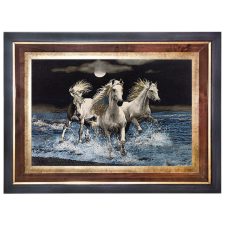 تابلو فرش دستباف طرح سه اسب دونده کد 1288