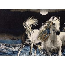 تابلو فرش دستباف طرح سه اسب دونده از نمای نزدیک - 2