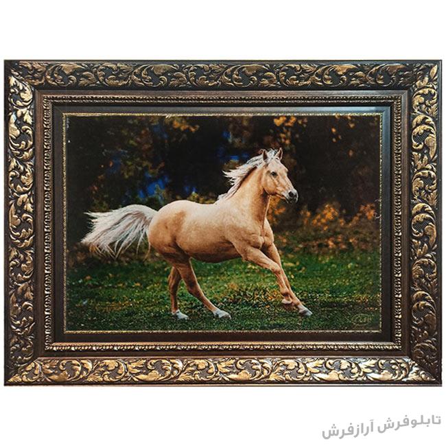 تابلو فرش دستباف طرح اسب وحشی با رنگبندی زیبا کد 1030
