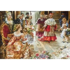 تابلو فرش دستباف طرح جشن عروسی پاپ کد 1333 از نمای نزدیک - 1